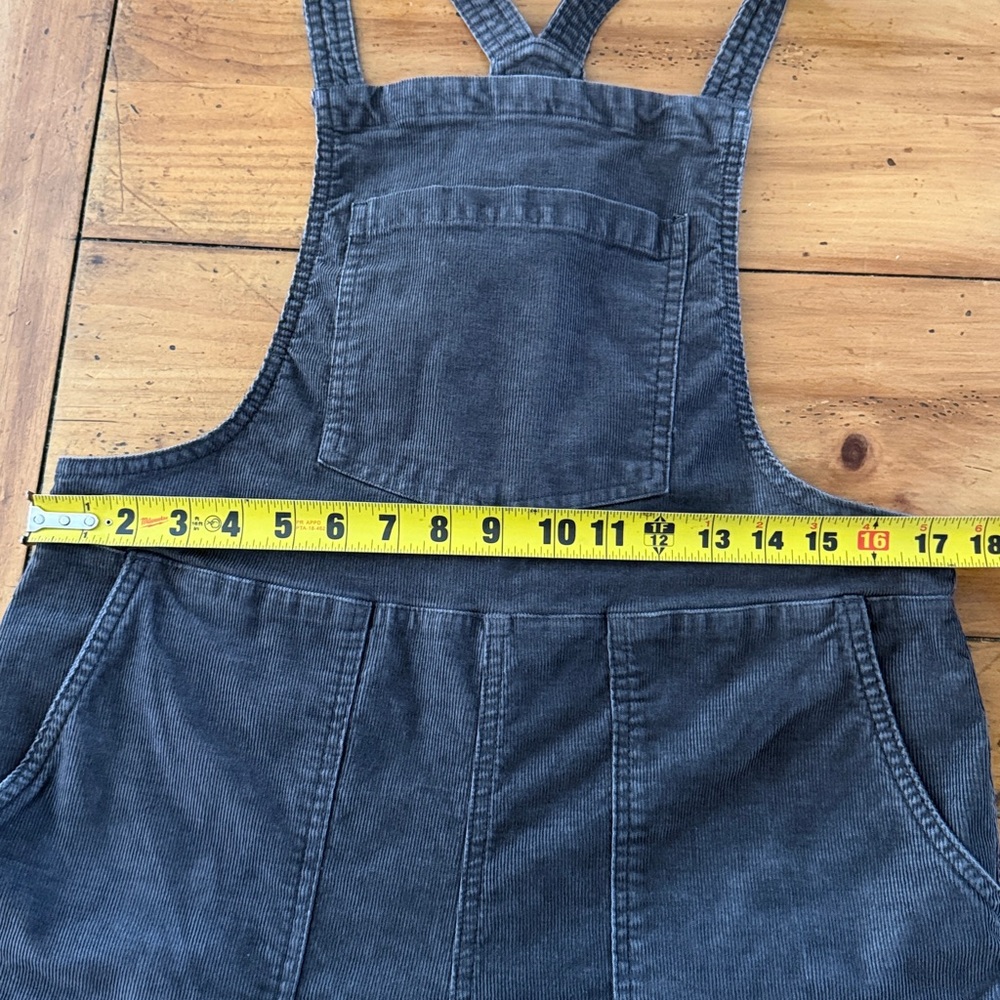 AERIE Corduroy overalls size S charcoal grey color - Picture 8 of 10